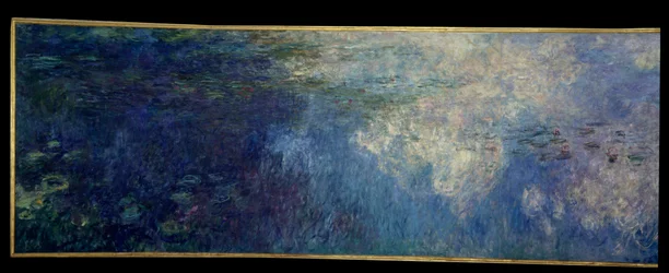 De waterlelies; de wolken. Linker deel van het drieluik geschilderd in Giverny. Schilderij door Claude Monet (1840-1926)