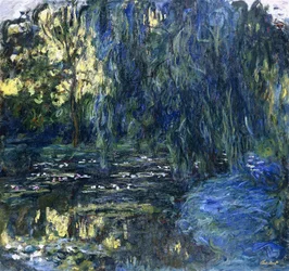 Uitzicht op de vijver met wilg, ca. 1917-1919