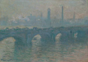 Waterloo Bridge, grijs weer, 1900