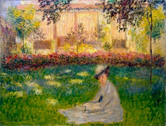 Vrouw in een tuin, 1876