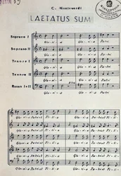 Partituur van Dixit dominus door Monteverdi