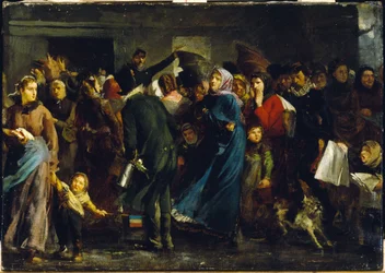 De rij bij de slagerij in 1871, ca. 1871