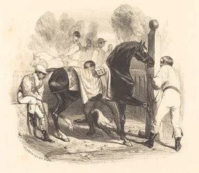 Paard voor de race