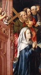De Maagd Maria met vier apostelen