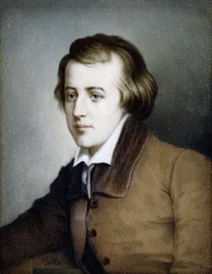 Halflang Portret van Heinrich Heine, Naar Links Kijken, 1820