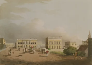 Het Oude Gerechtsgebouw, Calcutta, plaat 17 uit Vierentwintig Zichten in Hindostan, gegraveerd door Harradon, uitgegeven door Edward Orme