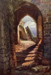 Middeleeuwse portiek, Via Laurienti, Cori