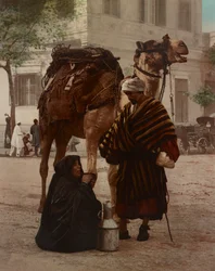 Een Bedoeïen en zijn Vrouw op de Markt