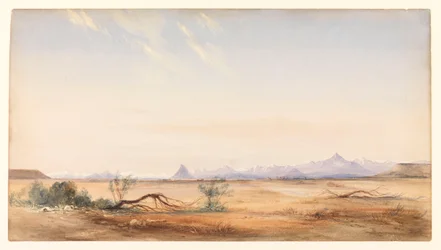 Cordillera van de Andes, gezien vanaf de Mystery Plain, nabij de Santa Cruz, ca. 1878