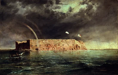 Uitzicht op Fort Sumter, South Carolina, 1863
