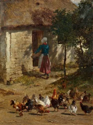 Kippen voor een boerderij