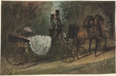 Koets in het Bois de Boulogne, 1800s
