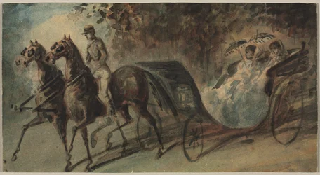 Koets in het Bois de Boulogne, 1800s