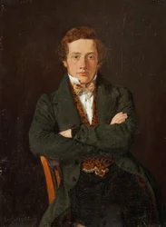 Portret van Martin Hammerich (1811-1881), later hoogleraar, portret driekwart lengte, en face