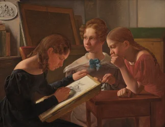 Drie Jonge Meisjes. De Zusters van de Kunstenaar: Alvilde, Ida en Henriette