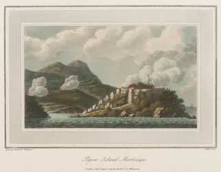 Pigeon Island in Martinique. Lithografie door dominee Cooper Willyams (1762-1816)