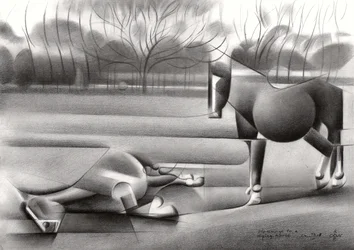 Abstracte paardenfiguren