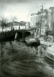 Tekening van het stadskanaal