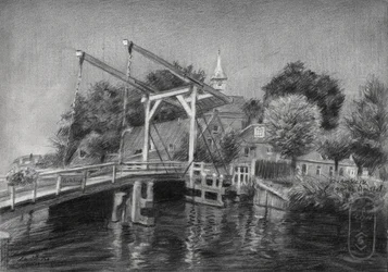 Schets van een Nederlandse kanaalbrug