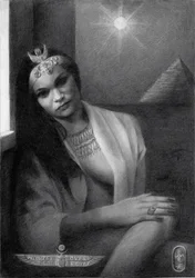 De blik van de Egyptische koningin
