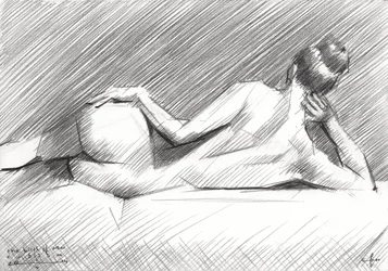 Liggende naaktstudie