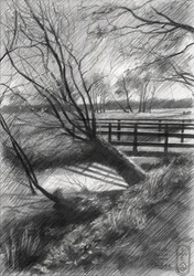 Winterlandschap op het platteland