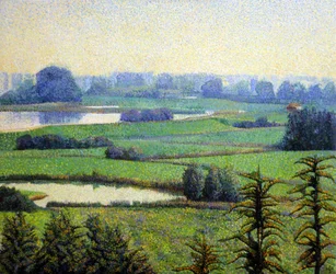 Rustig pointillistisch landschap