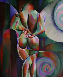 Levendige kubistische figuur