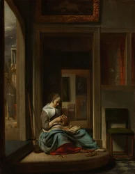 Vrouw die een Appel Schilt