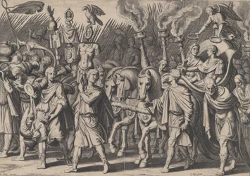 Plaat 7: Triomfantelijke Processie na Overwinning op de Turken, uit de Triomfen van Karel V, 1614