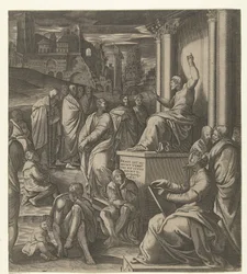 Christus preekt voor het volk