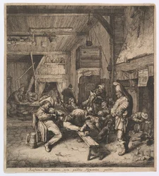 De violist zittend in de herberg, 1685