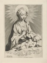 Maria aanbidt het Christuskind