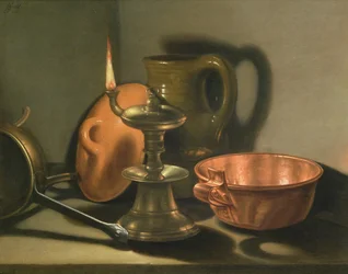 Stilleven met olielamp