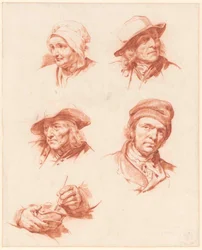 Een studieblad met hoofden
