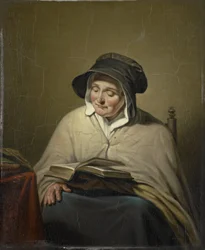 Oude vrouw die leest