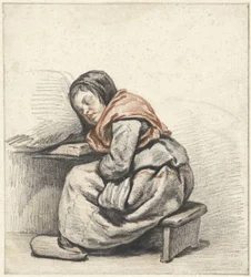 Studie van een slapend meisje