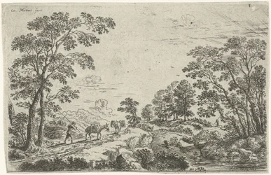 Landschap met muilezeldrijver