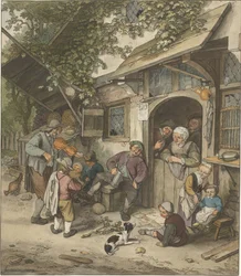 Vioolspeler voor een herberg