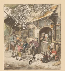 Vioolspeler voor een herberg