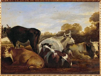 Koeien (schilderij op eikenhout)
