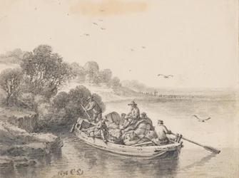 Een zwaarbeladen veerboot