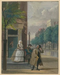 Scène uit een blijspel ("De ontdekte Schijndeugd" van Lingelbach)