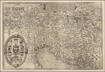 1593 kaart van de Donau door Cornelis de Jode