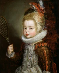 Portret van een kind met een racket