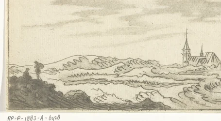 Duinlandschap met een kerk