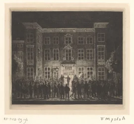 Begrafenis van de Delftsche Akademie, 30 juni 1864