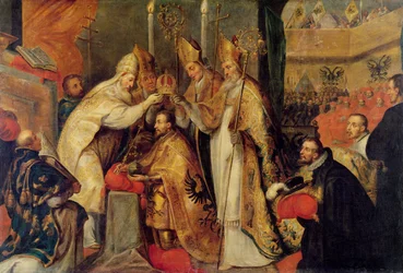 De kroning van Karel V (1500-58), keizer van het Heilige Roomse Rijk