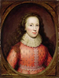 Portret van een vrouw, traditioneel geïdentificeerd als de gravin van Arundel, 1619