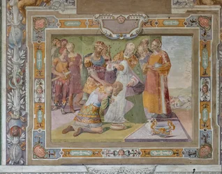 De cyclus van de daden van Godfried van Bouillon bij de inname van Jeruzalem, ca.1589-94 (fresco)